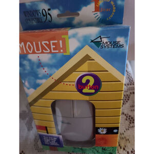 Mouse Systems 2-Button White Serial Mouse Vintage