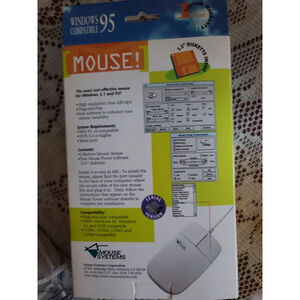 Mouse Systems 2-Button White Serial Mouse Vintage