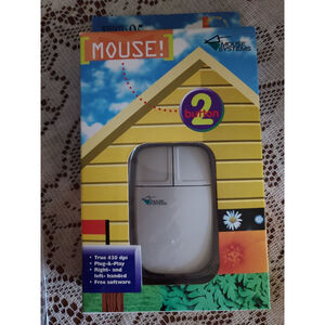 Mouse Systems 2-Button White Serial Mouse Vintage
