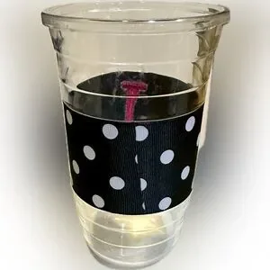 MSC INSULATED MONOGRAMMED POLKA DOT DOUBLE WALLED PARTY TUMBLER GLASS CUP “J”