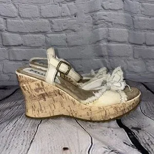 Mudd Slides Wedge Heels Sandals Cork Women Size 6.5M