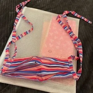 Multi-colored striped cloth face mask