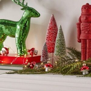 Mushroom Dewdrop Lights LED Red Warm White String Timer Battery Operated