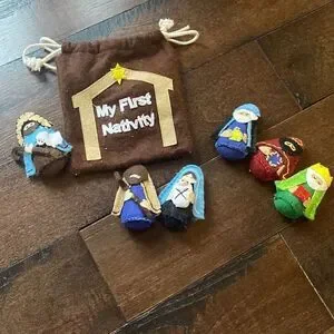 My first nativity childs handmade craft 7 pieces