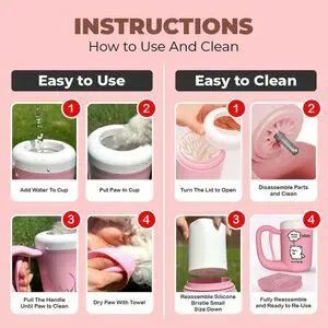 My GoGo Semi-Automatic Paw Cleaner For Small Dog Breeds- Pink