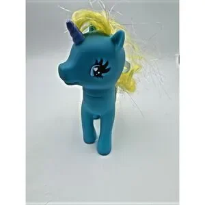 My Little Pony 1981 Blue Teal Toy Vintage 3-16-81 Yellow Glitter Hair Star Logo