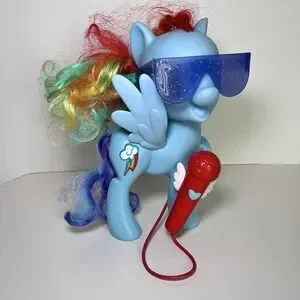 My Little Pony Singing Rainbow Dash Karaoke Mic Microphone Toy VG+ Works Hasbro