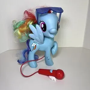 My Little Pony Singing Rainbow Dash Karaoke Mic Microphone Toy VG+ Works Hasbro