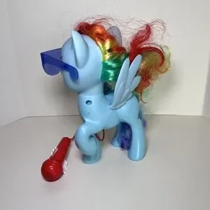 My Little Pony Singing Rainbow Dash Karaoke Mic Microphone Toy VG+ Works Hasbro