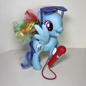 My Little Pony Singing‎ Rainbow Dash Karaoke Mic Microphone Toy VG+ Works Hasbro