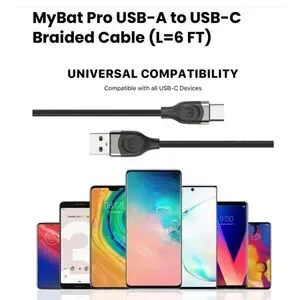 MyBat Pro USB Type-C Data Cable 6 FT - White Charging Cable NWT IPhone 16