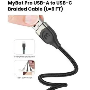 MyBat Pro USB Type-C Data Cable 6 FT - White Charging Cable NWT IPhone 16