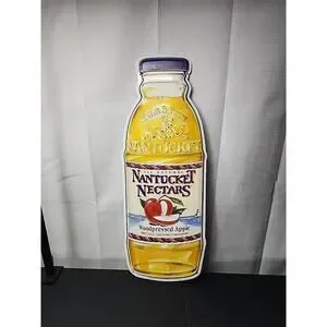 NANTUCKET NECTARS APPLE JUICE ENAMEL METAL ADVERTISING SIGN FRUIT DRINK 20" Tall
