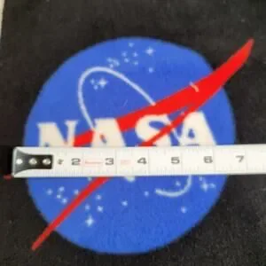 NASA Fleece Fabric Panel 62"x29" Black Blue Red Logo Pattern Space Theme 2018