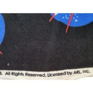 NASA Fleece Fabric Panel 62"x29" Black Blue Red Logo Pattern Space Theme 2018
