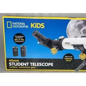 National Geographic Kids 40 Mm Student Telescope Tabletop Set 20X & 32X NEW