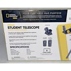 National Geographic Kids 40 Mm Student Telescope Tabletop Set 20X & 32X NEW
