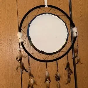 Native American Style Dreamcatcher With Moonlit Scene