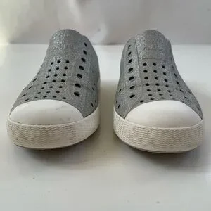 Native Shoes Little Kids Sparkly Gray Grey Jefferson Slip On Water Shoes Size 13