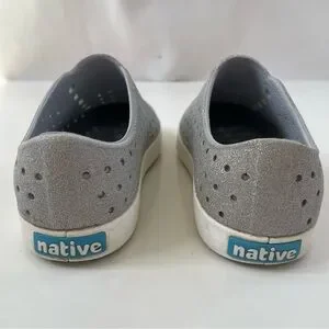 Native Shoes Little Kids Sparkly Gray Grey Jefferson Slip On Water Shoes Size 13