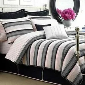 Nautica European Pillow Sham Lansing Stripe Navy Blue Pink NEW 1 Pack