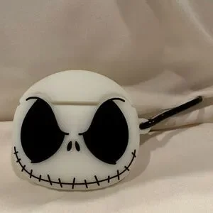 NBC Jack Skellington Case Apple AirPods 1/2 Wireless Headphone Case w/ Carabiner