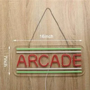 Neon Sign Arcade LED Game Zone Room Bar Man Cave Bedroom Art Gaming Wall Artwork
