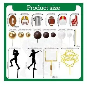 New 21 PCS Football Cake Topper Football Players
