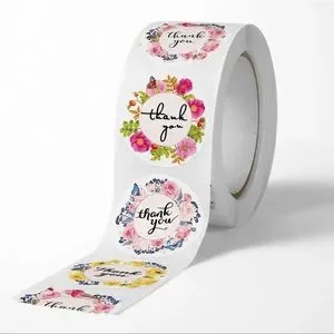 New 500 Pcs Floral Thank You Stickers 1 Inch Stationery Small Business Stickers