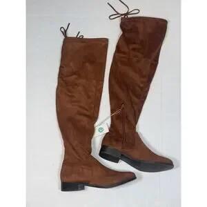 NEW A New Day Sidney Tall Cognac Suede Over Knee Fall Boots 9.5 Equestrian Brown