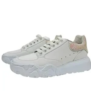 New Alexander Mcqueen Court Trainer Sneakers Glitter Pink Size 39.5