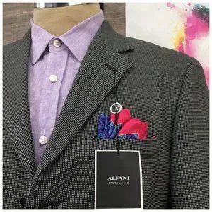 New Alfani Mens Blazer Sport Coat Three Button Jacket Wool Size 38R Casual Suits