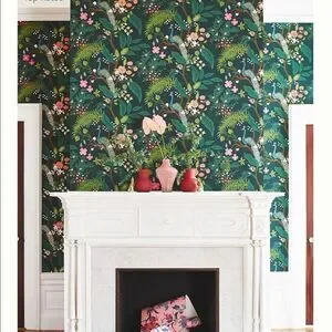 New Anthropologie Rifle Paper Peacock Wallpaper Emerald