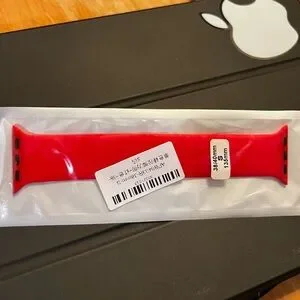 NEW Apple Watch 38mm Red Loop Silicone Band 5.5 inches