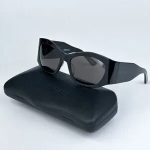 NEW Balenciaga BB0329S 003 Black Grey Geometric Unisex Sunglasses BB 0329S