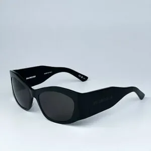 NEW Balenciaga BB0329S 003 Black Grey Geometric Unisex Sunglasses BB 0329S
