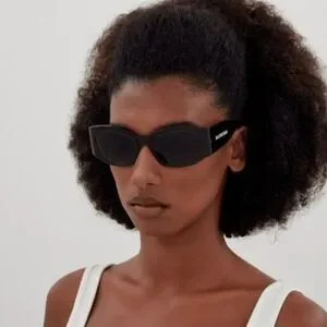 NEW Balenciaga BB0329S 003 Black Grey Geometric Unisex Sunglasses BB 0329S