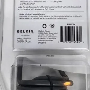 NEW BELKIN 2005 USB To Parallel Printer Adapter Cable NIP Sealed