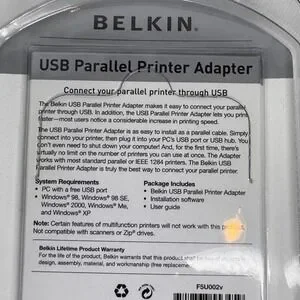 NEW BELKIN 2005 USB To Parallel Printer Adapter Cable NIP Sealed
