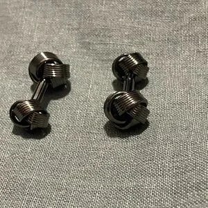 NEW Black Brass Knot Cuff Links