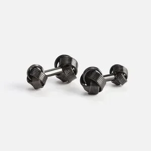 NEW Black Brass Knot Cuff Links