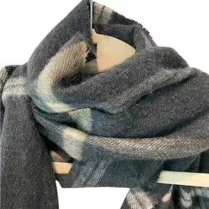 NEW Bloomingdale's Men's Store 100% Cashmere Fringe Scarf Plaid Germany