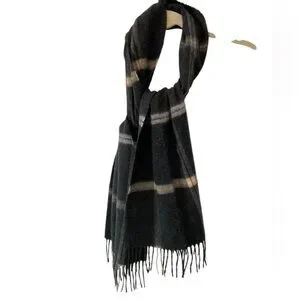 NEW Bloomingdale's Men's Store 100% Cashmere Fringe Scarf Plaid Germany
