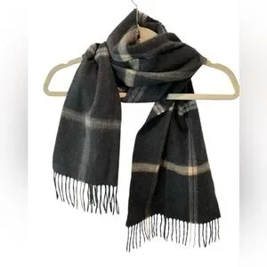 NEW Bloomingdale's Men's Store 100% Cashmere Fringe Scarf Plaid Germany
