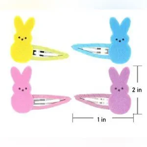 New Bundle Of 2 Peeps Easter Colorful Bunny Hair Clips Hair Accessories