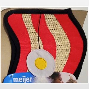 New Cat Toy Scratcher Bacon Me Crazy Floor Door Mat Eggs Feather Catnip NWT