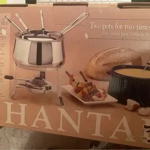 NEW Chantal Fondue Combo Set includes 2 fondue pots