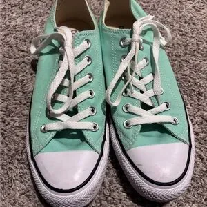 New Converse All Stars Mint Green Canvas Sneakers