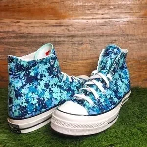 New Converse Chuck 70 Hi 'Digi Camo- Green Glow' 170381c Sz 12.0