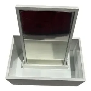 New Dior White Lacquered Vanity/Make-up Storage Box With Mirror